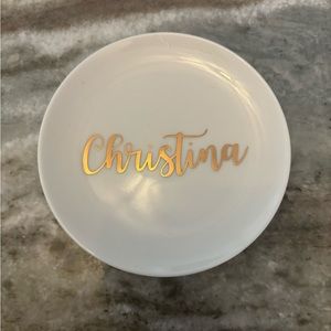 Jewelry dish with monogram name “Christina”